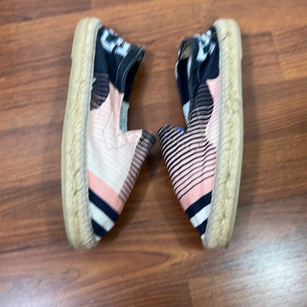 Pierre-Louis Mascia Striped Espadrilles Pink & Navy Sz 38 NWOT